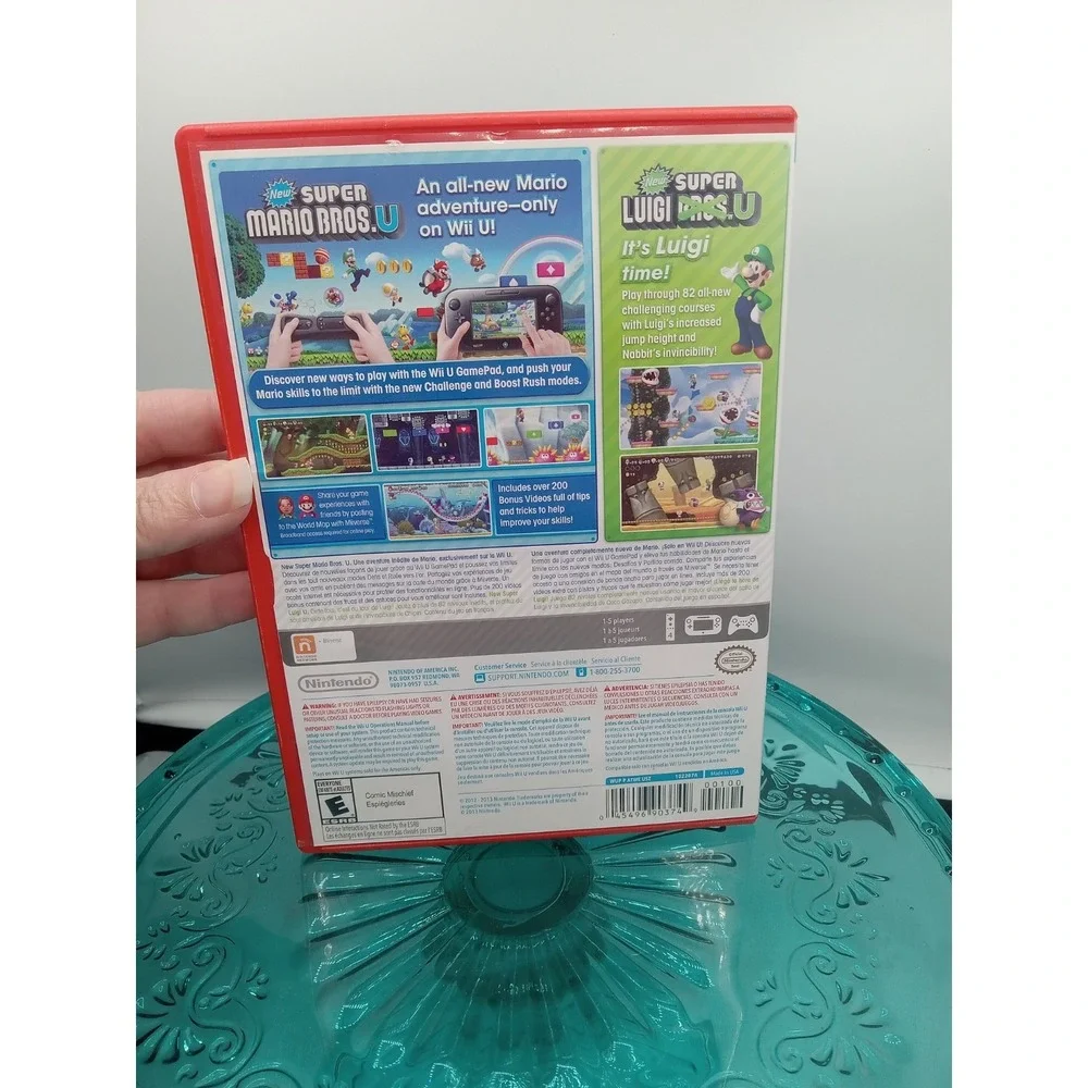 Super Mario Bros. U + Used Super Luigi U (Nintendo Wii U, 2013) No Manual Faded